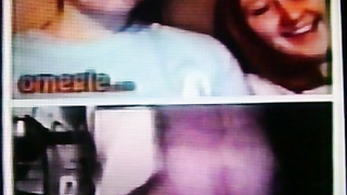 2 horny College girls have fun at my hot show (+ sound )