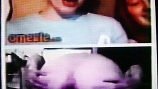 2 horny College girls have fun at my hot show (+ sound )