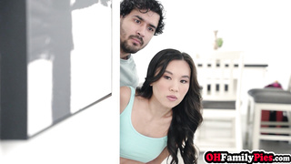 Asian teen enjoyed her new swap family