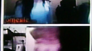 2 horny long black- haired College girls film my hot show (+ sound )