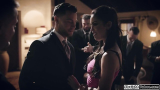 Busty latina escort is fucked in public