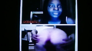 Horny Black College girl delighted by my hot show (+ sound )