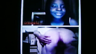 Horny Black College girl delighted by my hot show (+ sound )