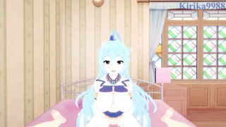 Aqua and I have strenuous fuck-fest in the guest room. - KonoSuba POINT OF VIEW Anime Porn