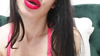 Steaming Candyluxxx with yam-sized funbags love to deepthroat her faux-cock