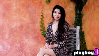 Big tits Asian teen showing perfect body