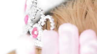 Small blond stunner is energetically making love with her step- mommy and using a dual- completed faux-cock