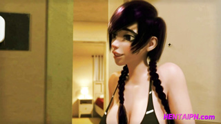 3D Shemale FUTANARI on Busty Female Animation