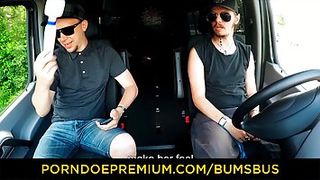 German dark haired with a adorable, plump booty, Paris boinked a stud in the back of a car