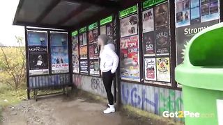 Wild and rude chicks are pissing outdoors, while a mischievous hidden cam is making torrid pics