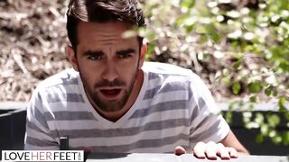 Adorable towheaded dame with ginormous melons is having sensuous fuckfest with her insane neighbor next door