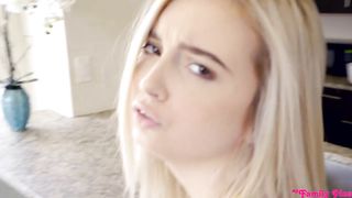 Playful light-haired teenager with petite baps, Lexi Lore got pounded from the back, in the kitchen