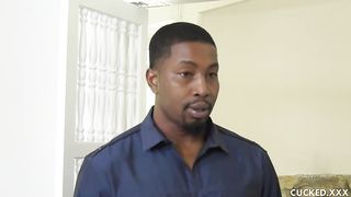 Dahlia is cuckolding her colleague with a stunning, ebony dude, because it perceives so boinking great