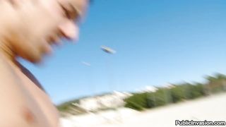 Russian female gets screwed outside