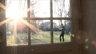 Demonstrating her honeypot to mates