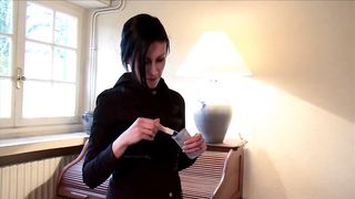 Demonstrating her honeypot to mates