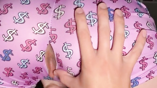 A young insta blogger takes a lollipop in her gullet after a beaver. iPhone recording