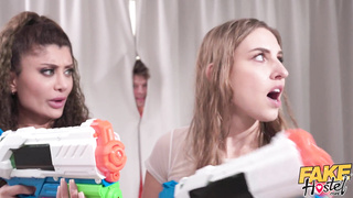 Faux Hostel - Marina Maya and Jayla De Angelis in Supah Drizzle Off threeway with ginormous fuck-stick