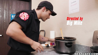 Andrew welcomes Justin's cock inside his ass