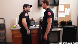 Andrew welcomes Justin's cock inside his ass