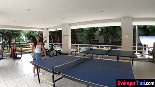 Ping Pong before wild sex in the shower