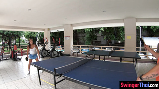 Ping Pong before wild sex in the shower