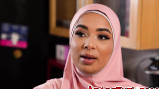 Dude is excited to finally fuck his hijab babe girlfriend Babi Star