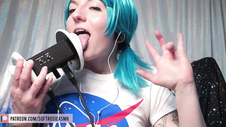 SFW ASMR - Trippy Ear Slurping - Non-Bare Earth Chan Costume Play - Binaural Layered NO CHATTING Ear Slurping