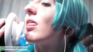 SFW ASMR - Trippy Ear Slurping - Non-Bare Earth Chan Costume Play - Binaural Layered NO CHATTING Ear Slurping