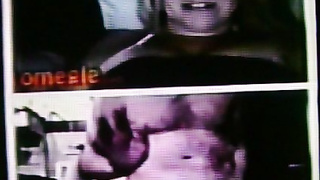 Horny Blonde in black dress delighted by my hot show (+ sound )