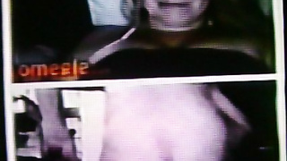 Horny Blonde in black dress delighted by my hot show (+ sound )