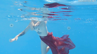 Finlands hottest Mimi Cica underwater naked swimming