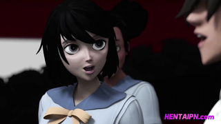 Hentai Students Outdoor School Stairs Fuck