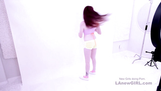 Young Red Head with Braces gives Blowjob at audition