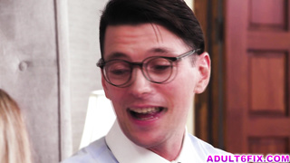 Devastated after a breakup, a girl invites her friends to gangbang her!