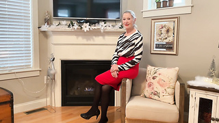 Mature platinum-blonde gal, Danielle Dubonnet loves to switch clothes in front of the camera, just for joy