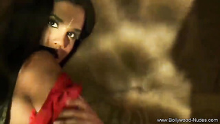 Indian doll is dancing in the middle of the night and leisurely taking off her clothes