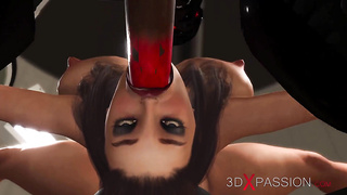 Sci-fi plumb machine! Masculine android bangs rock-hard a young stunning brown-haired in the lab