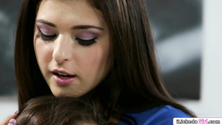 Petite latina facesits lesbian classmate