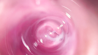 Camera deep inwards Mia's teenage pearly coochie