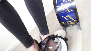 Queen Carmen plays drums (kick vid)