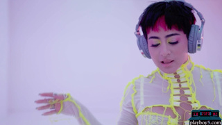 Neon lingerie looks hot on latina MILF