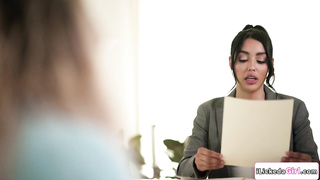 Lesbian latina facesitting busty client