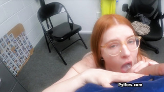 Got caught in the act so she blows cock