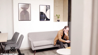 Spouse ambles in on his stunning wifey milking