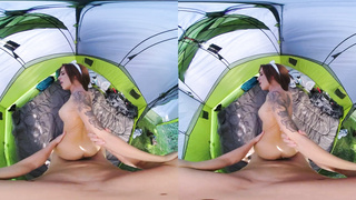 VR Conk Insatiable Camping Intercourse With Sandy-Haired Sweetie Lumi Ray VR Pornography