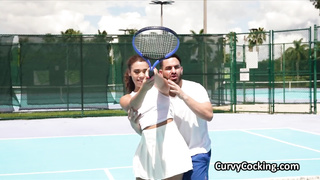 After practice cock for curly ebony beauty