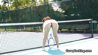 After practice cock for curly ebony beauty