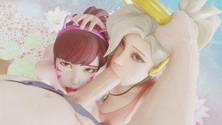 Overwatch Beautiful Mercy Rides a Cock