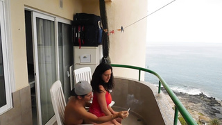 Horny Couple Real Sex In Vacances Beach Balcony